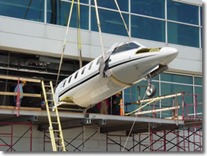 Installation of Record Setting Lear Jet at Denver International Airport